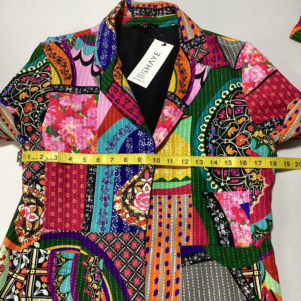 Women's Colorful Patchwork Blazer - Picture 11 of 11